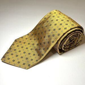 Brooks‎ Brothers Makers and Merchants 100% Silk Yellow Geometric Men's Neck Tie